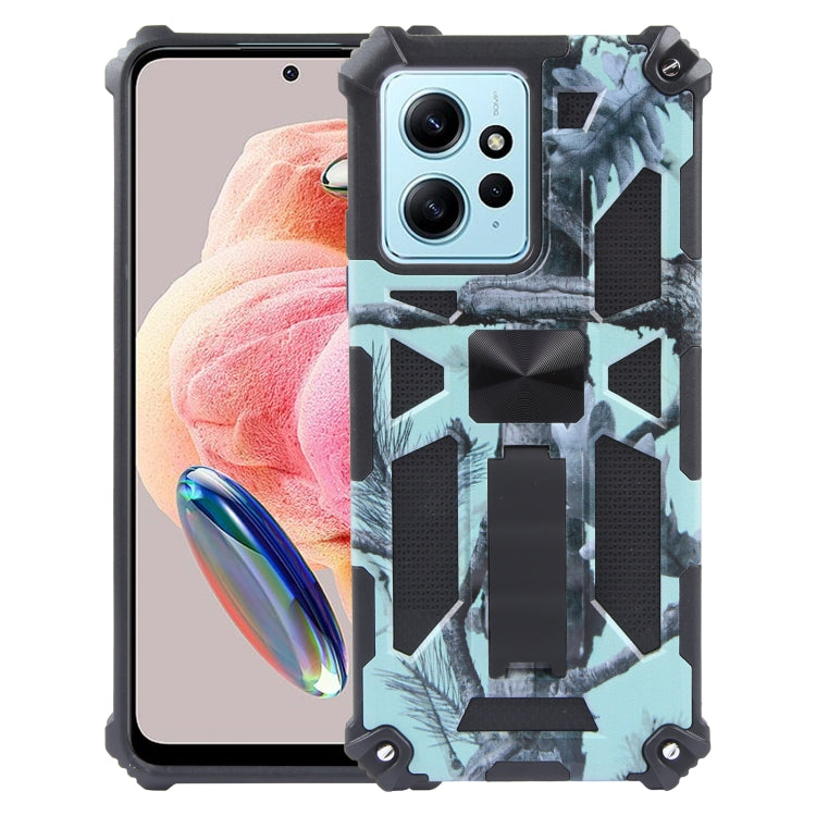 For Xiaomi Redmi Note 12 4G Camouflage Armor Kickstand TPU + PC Magnetic Phone Case