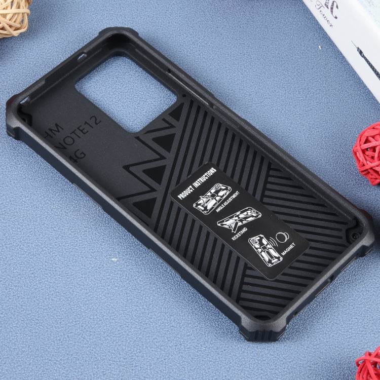 For Xiaomi Redmi Note 12 4G Camouflage Armor Kickstand TPU + PC Magnetic Phone Case