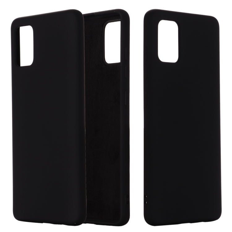 For Xiaomi Mi 10 Lite Solid Color Liquid Silicone Shockproof Full Coverage Protective Case