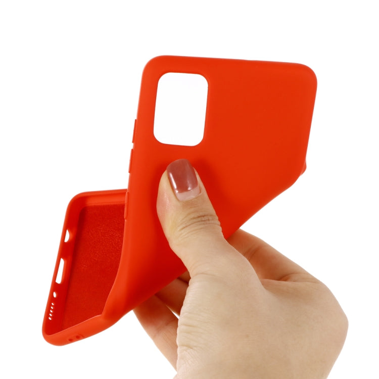 For Xiaomi Mi 10 Lite Solid Color Liquid Silicone Shockproof Full Coverage Protective Case