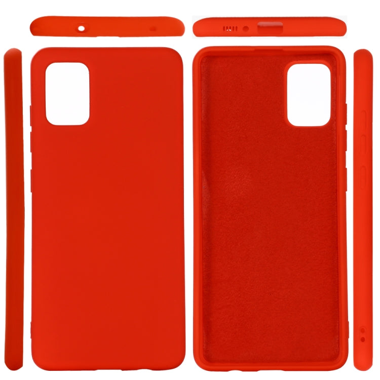 For Xiaomi Mi 10 Lite Solid Color Liquid Silicone Shockproof Full Coverage Protective Case