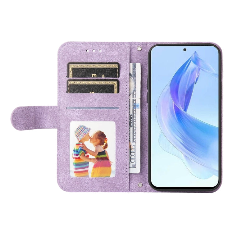 For Honor X50i 5G Skin Feel Life Tree Metal Button Leather Phone Case