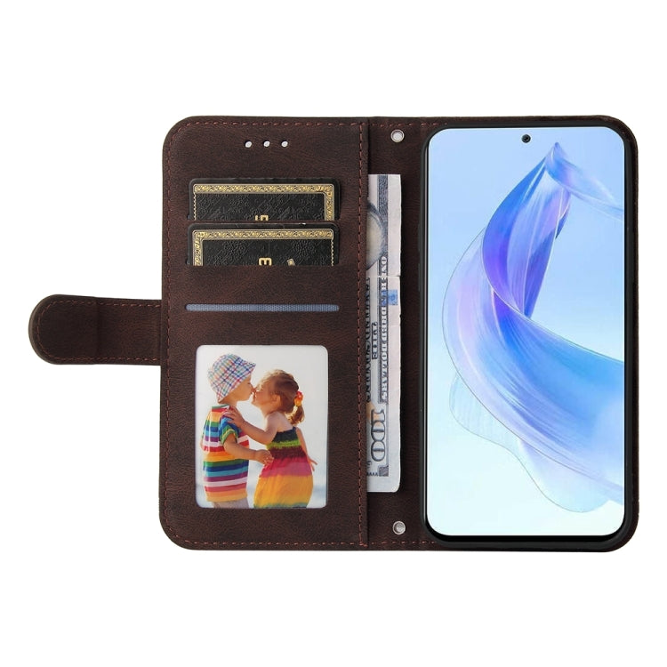 For Honor X50i 5G Skin Feel Life Tree Metal Button Leather Phone Case