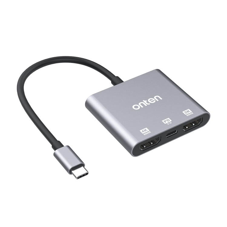 Onten 9175S 3 in 1 USB-C / Type-C to HDMI Adapter(Grey)