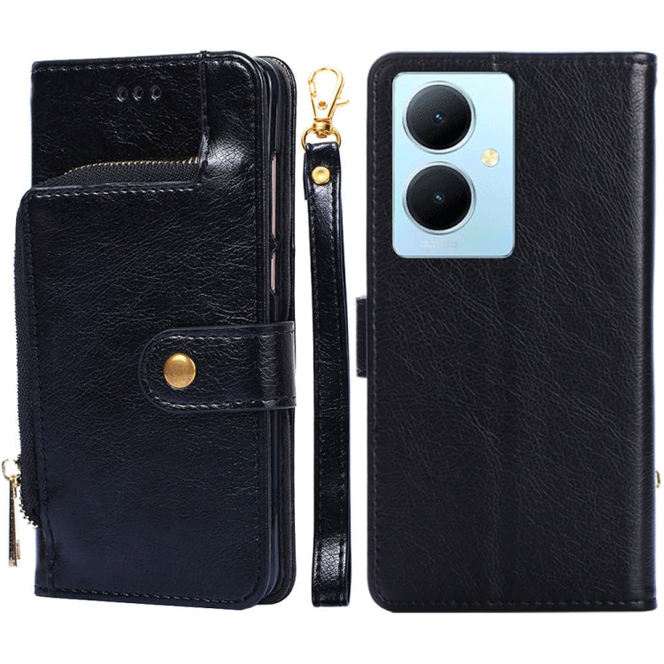 For vivo Y78 Plus 5G Zipper Bag Leather Phone Case