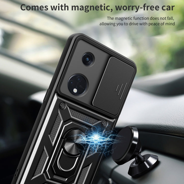 For OPPO Reno8 T 5G Sliding Camera Cover Design TPU+PC Phone Case