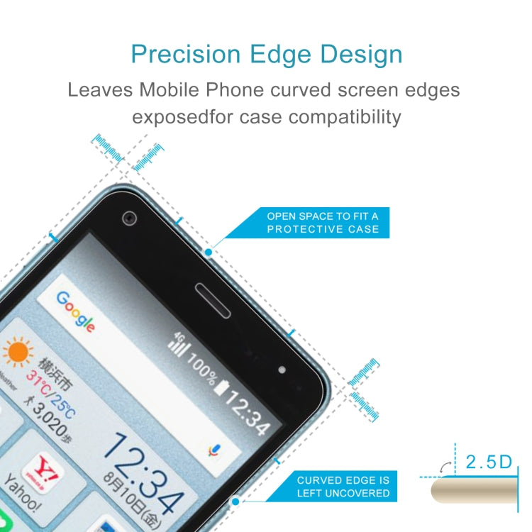 For Kyocera Kantan Sumaho3 A205KC 10pcs 0.26mm 9H 2.5D Tempered Glass Film