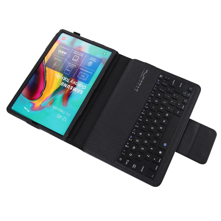 SA610 For Samsung Galaxy Tab S6 Lite 10.4 P610 & P615 (2020) / Tab S5e / T720 2 in 1 Detachable Bluetooth Keyboard + Litchi Texture Tablet Case with Stand & Pen Slot