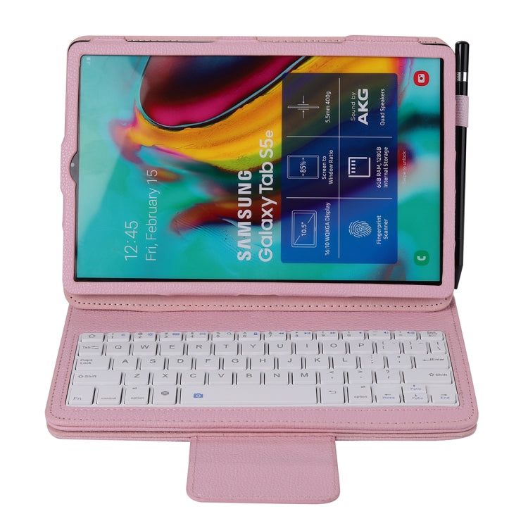 SA610 For Samsung Galaxy Tab S6 Lite 10.4 P610 & P615 (2020) / Tab S5e / T720 2 in 1 Detachable Bluetooth Keyboard + Litchi Texture Tablet Case with Stand & Pen Slot