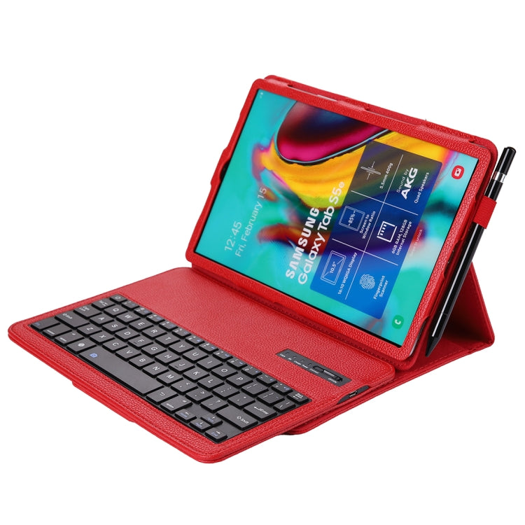 SA610 For Samsung Galaxy Tab S6 Lite 10.4 P610 & P615 (2020) / Tab S5e / T720 2 in 1 Detachable Bluetooth Keyboard + Litchi Texture Tablet Case with Stand & Pen Slot