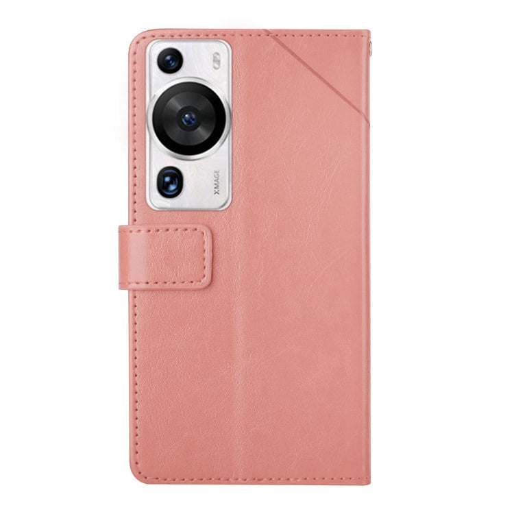 For Huawei P60 Pro HT01 Y-shaped Pattern Flip Leather Phone Case