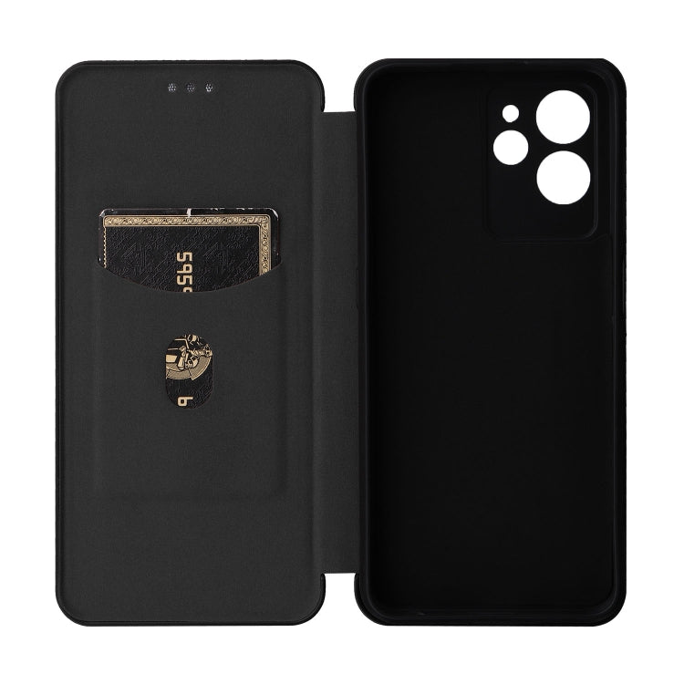 For Oukitel C32 Carbon Fiber Texture Flip Leather Phone Case