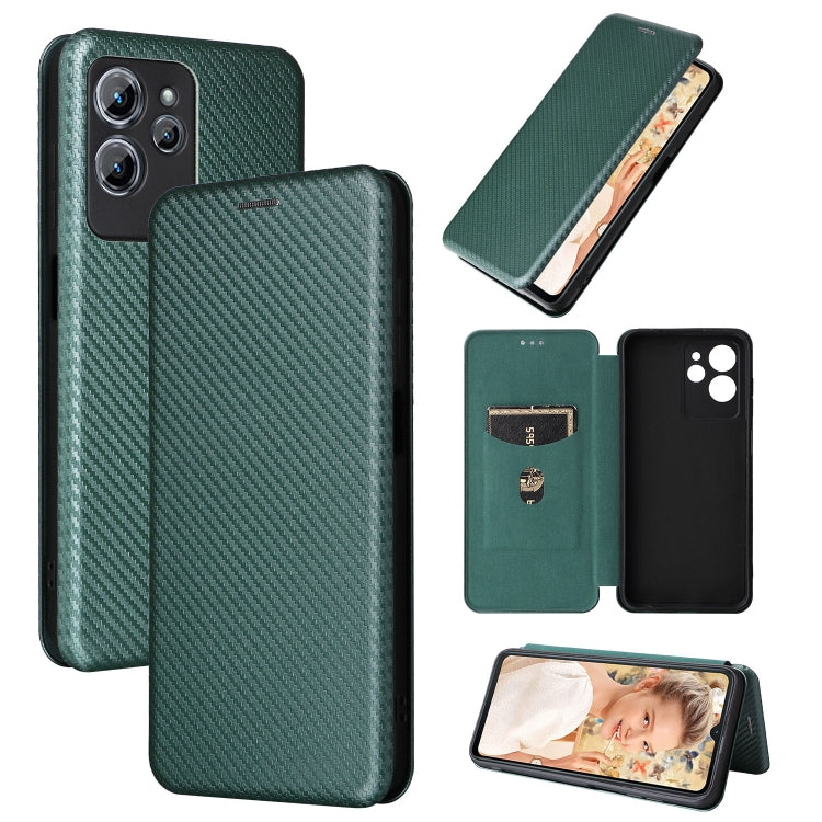 For Oukitel C32 Carbon Fiber Texture Flip Leather Phone Case