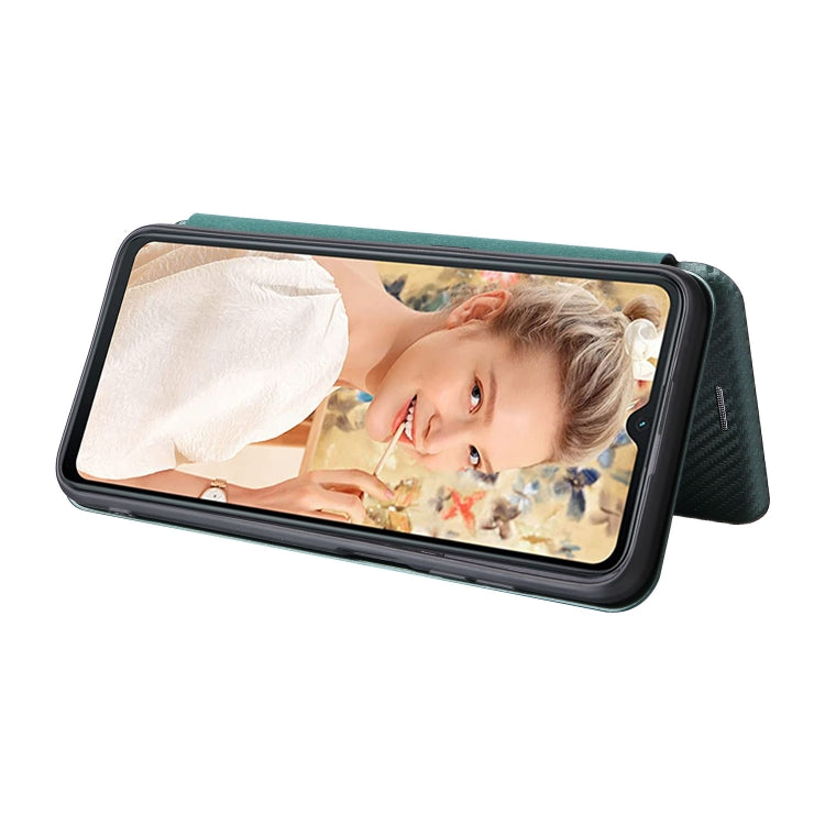 For Oukitel C32 Carbon Fiber Texture Flip Leather Phone Case