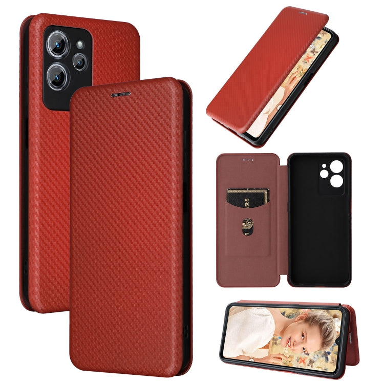 For Oukitel C32 Carbon Fiber Texture Flip Leather Phone Case