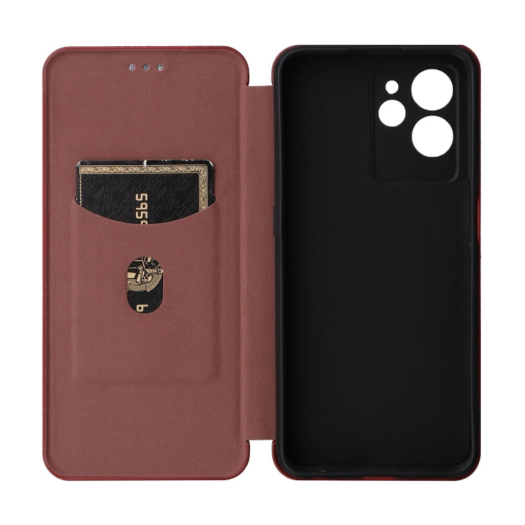 For Oukitel C32 Carbon Fiber Texture Flip Leather Phone Case