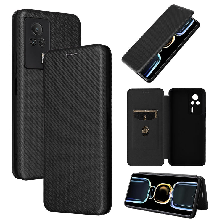 For Xiaomi Redmi K60E Carbon Fiber Texture Flip Leather Phone Case
