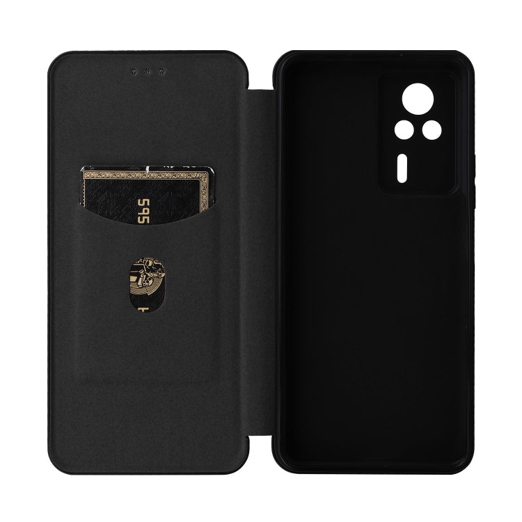 For Xiaomi Redmi K60E Carbon Fiber Texture Flip Leather Phone Case