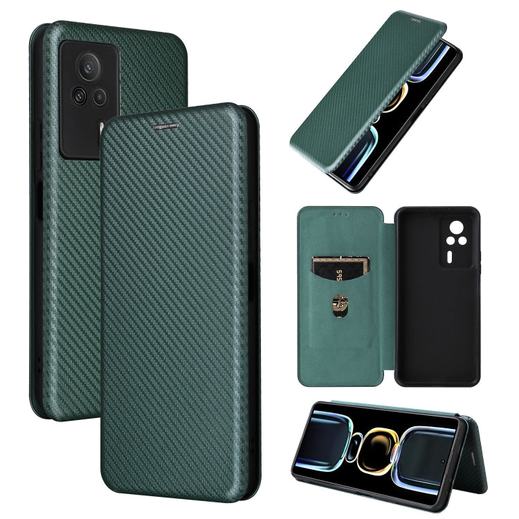 For Xiaomi Redmi K60E Carbon Fiber Texture Flip Leather Phone Case