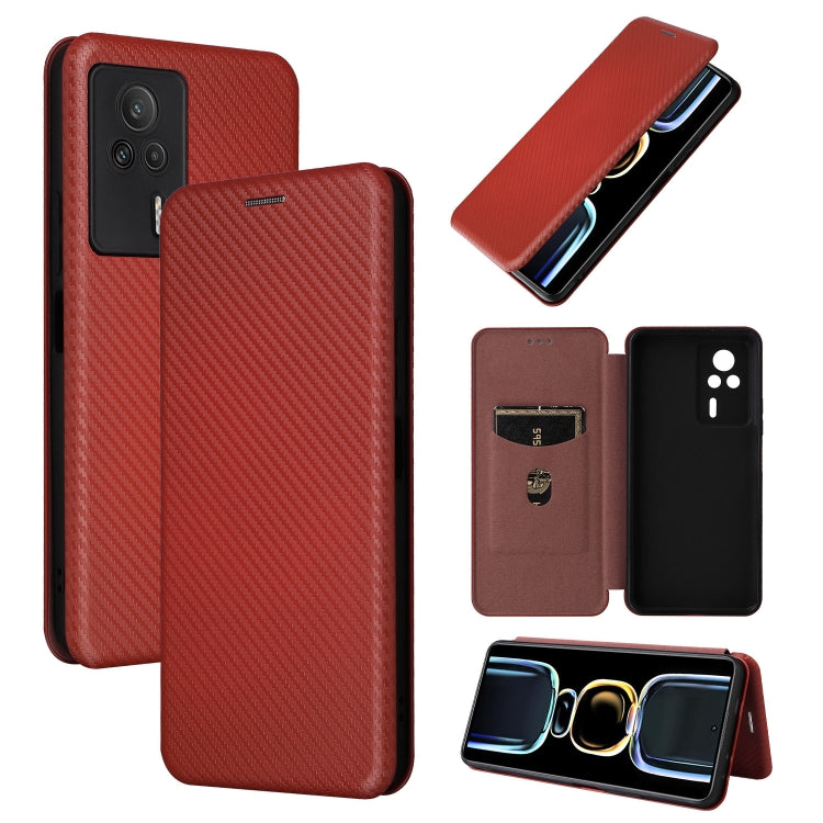For Xiaomi Redmi K60E Carbon Fiber Texture Flip Leather Phone Case