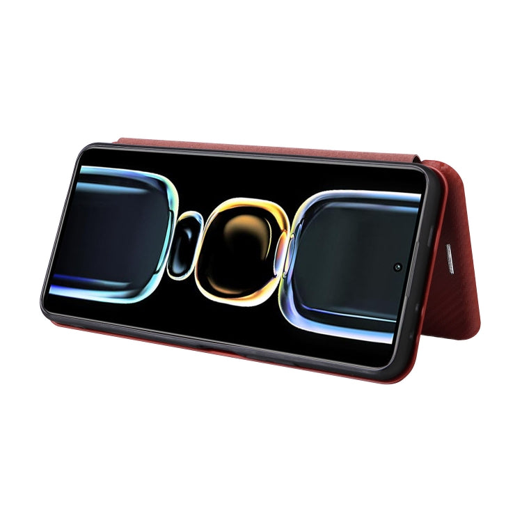 For Xiaomi Redmi K60E Carbon Fiber Texture Flip Leather Phone Case