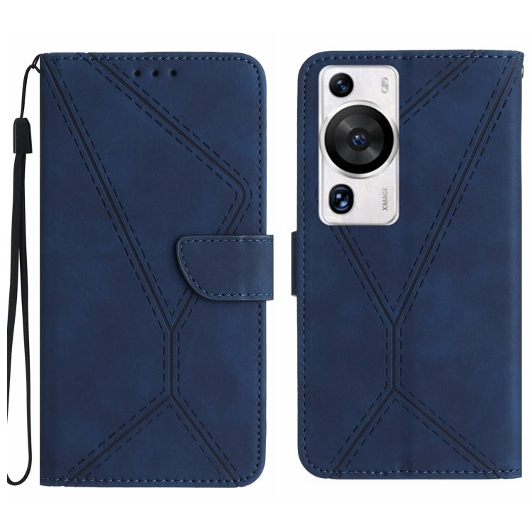 For Huawei P60 Pro Stitching Embossed Leather Phone Case