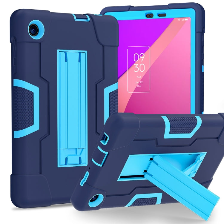 For TCL Tab 8 LE / WiFi Contrast Color Silicone Hybrid PC Tablet Case with Holder