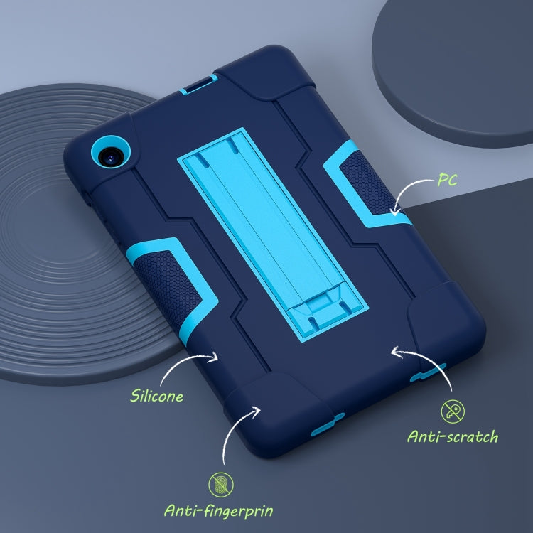 For TCL Tab 8 LE / WiFi Contrast Color Silicone Hybrid PC Tablet Case with Holder