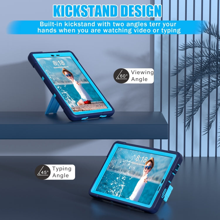 For TCL Tab 8 LE / WiFi Contrast Color Silicone Hybrid PC Tablet Case with Holder