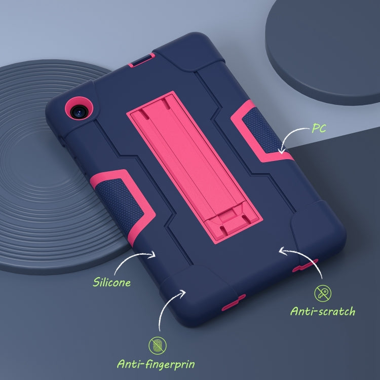 For TCL Tab 8 LE / WiFi Contrast Color Silicone Hybrid PC Tablet Case with Holder