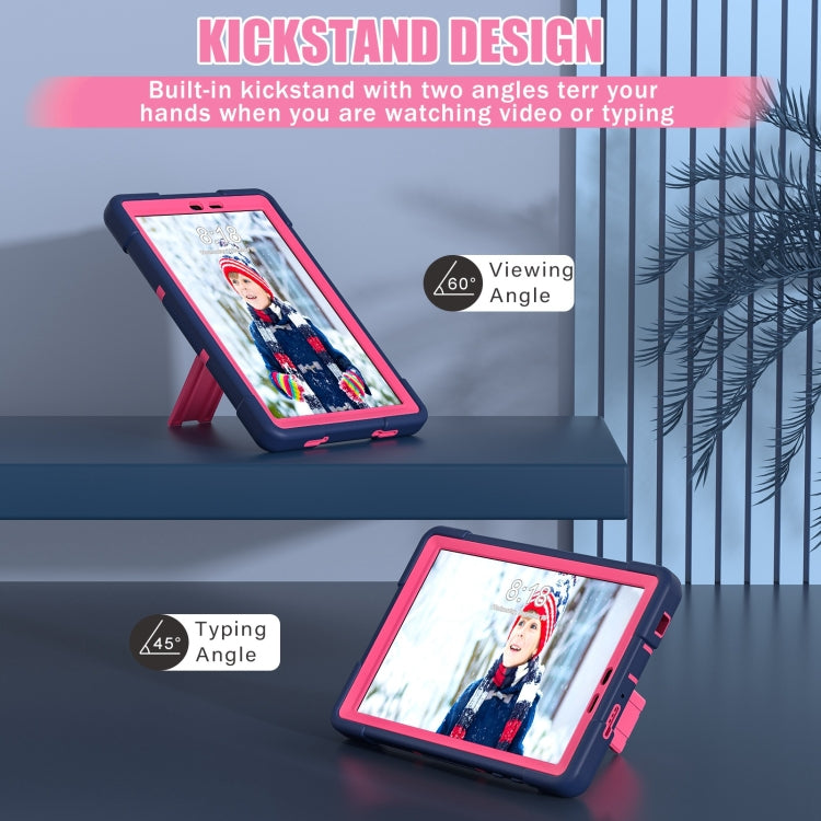 For TCL Tab 8 LE / WiFi Contrast Color Silicone Hybrid PC Tablet Case with Holder