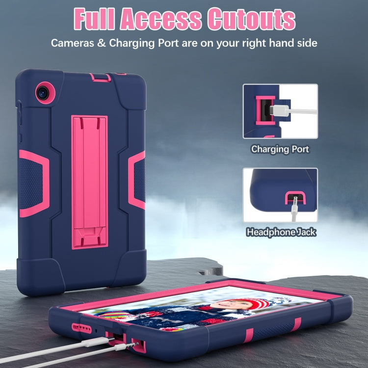 For TCL Tab 8 LE / WiFi Contrast Color Silicone Hybrid PC Tablet Case with Holder