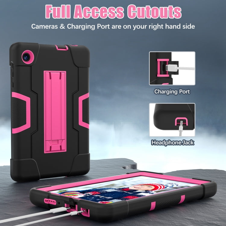 For TCL Tab 8 LE / WiFi Contrast Color Silicone Hybrid PC Tablet Case with Holder