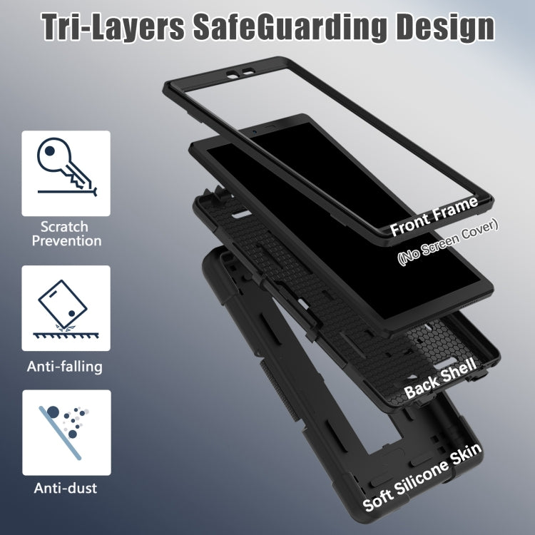 For TCL Tab 8 LE / WiFi Contrast Color Silicone Hybrid PC Tablet Case with Holder