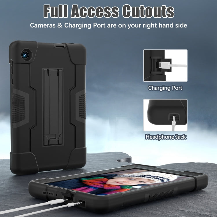 For TCL Tab 8 LE / WiFi Contrast Color Silicone Hybrid PC Tablet Case with Holder