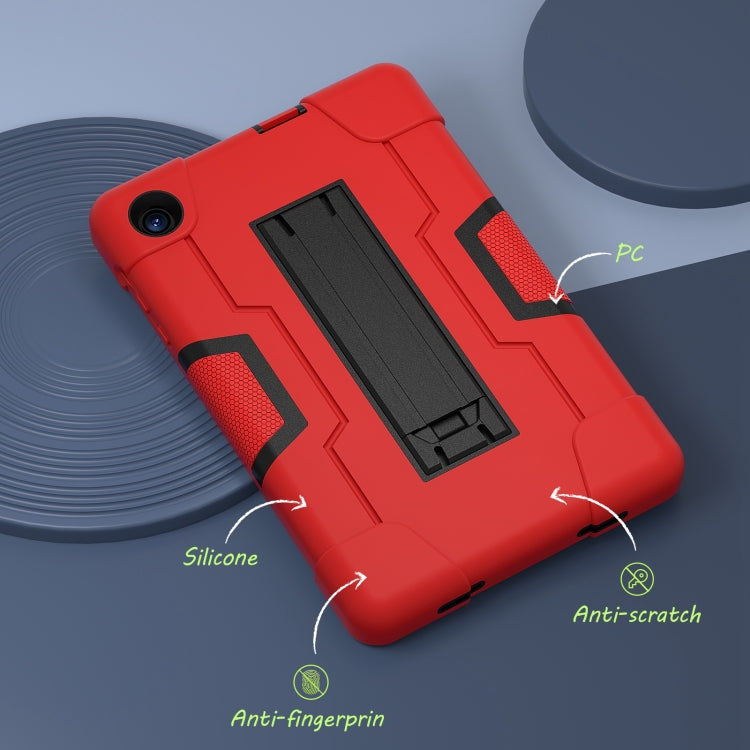 For TCL Tab 8 LE / WiFi Contrast Color Silicone Hybrid PC Tablet Case with Holder