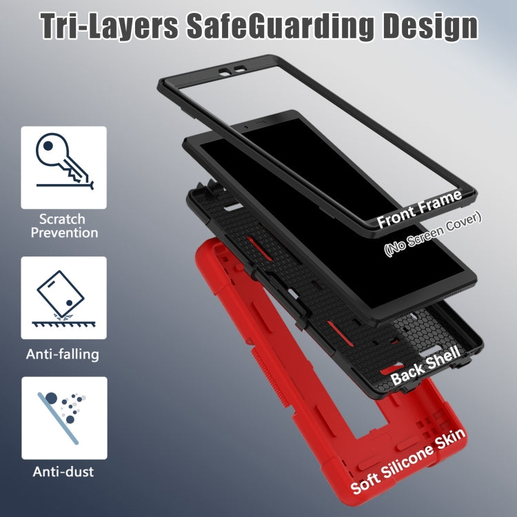 For TCL Tab 8 LE / WiFi Contrast Color Silicone Hybrid PC Tablet Case with Holder