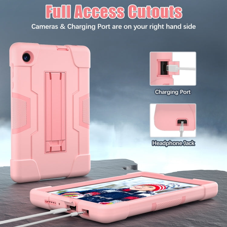 For TCL Tab 8 LE / WiFi Contrast Color Silicone Hybrid PC Tablet Case with Holder