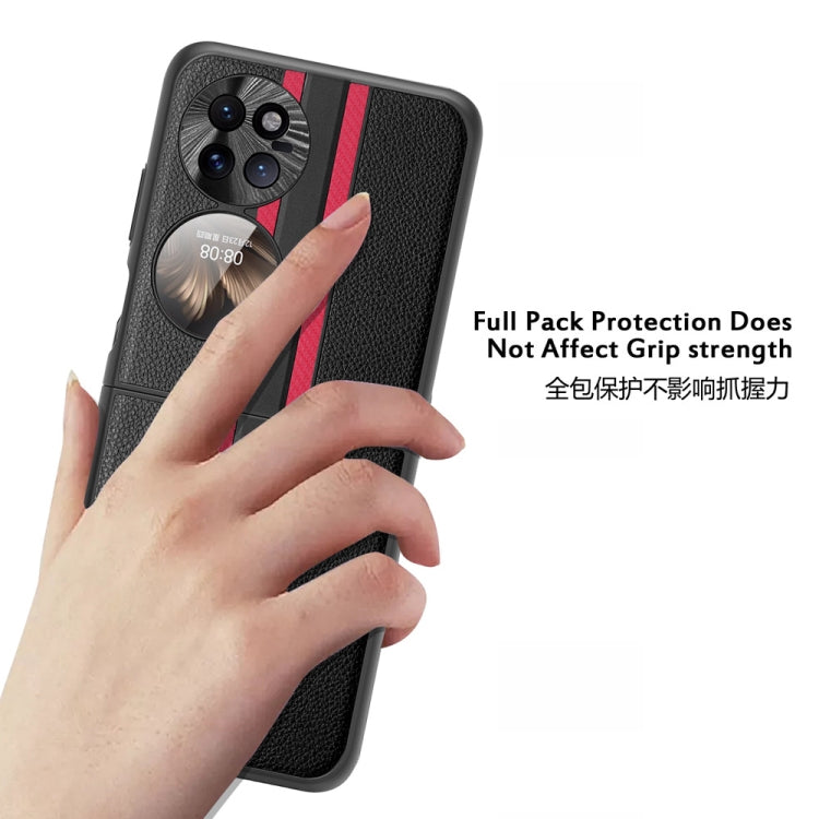 For Huawei P50 Pocket Litchi Texture PU Shockproof Phone Case