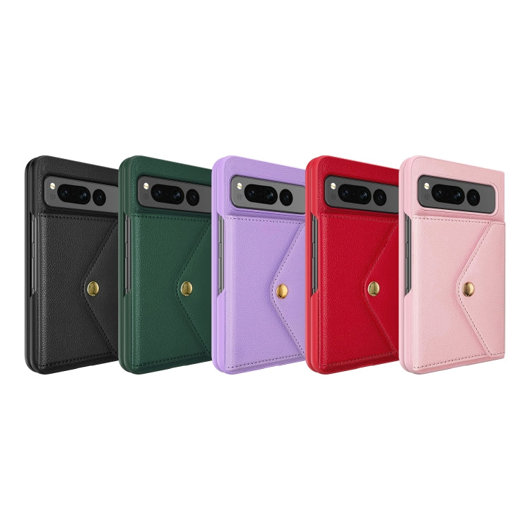 For Google Pixel Fold Litchi Texture Integrated Phone Case with Card Bag