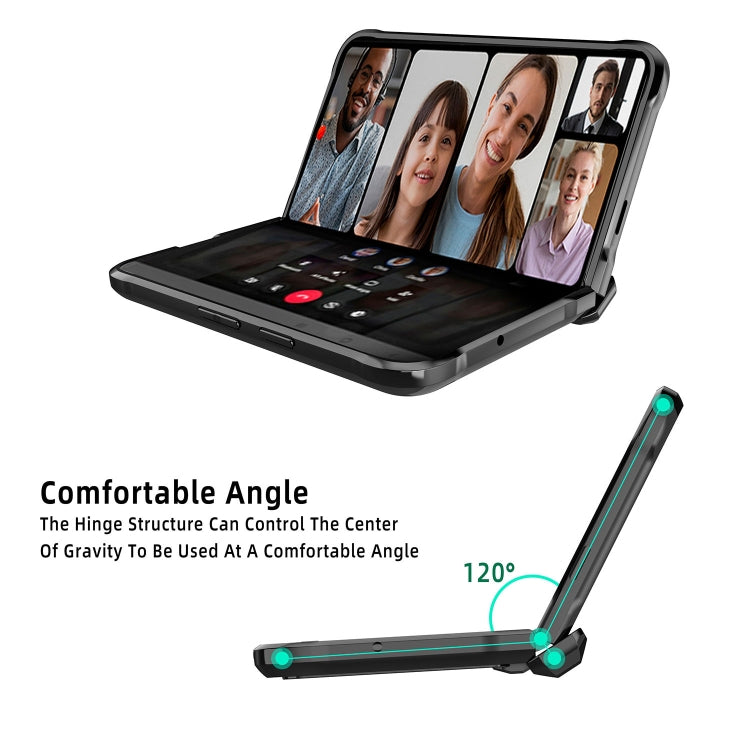 For Google Pixel Fold Twill Texture Integrated Shockproof Phone Case with Holder