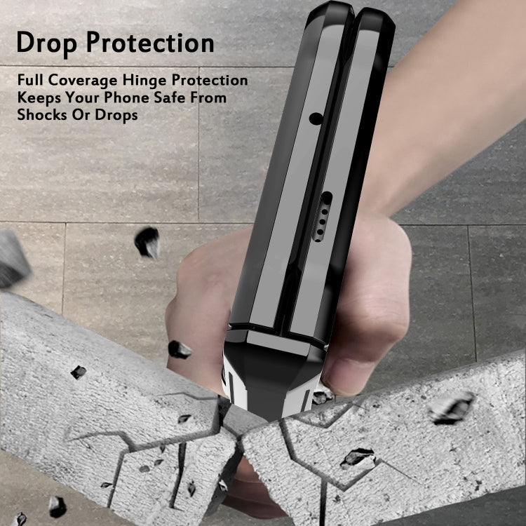 For Google Pixel Fold Twill Texture Integrated Shockproof Phone Case with Holder