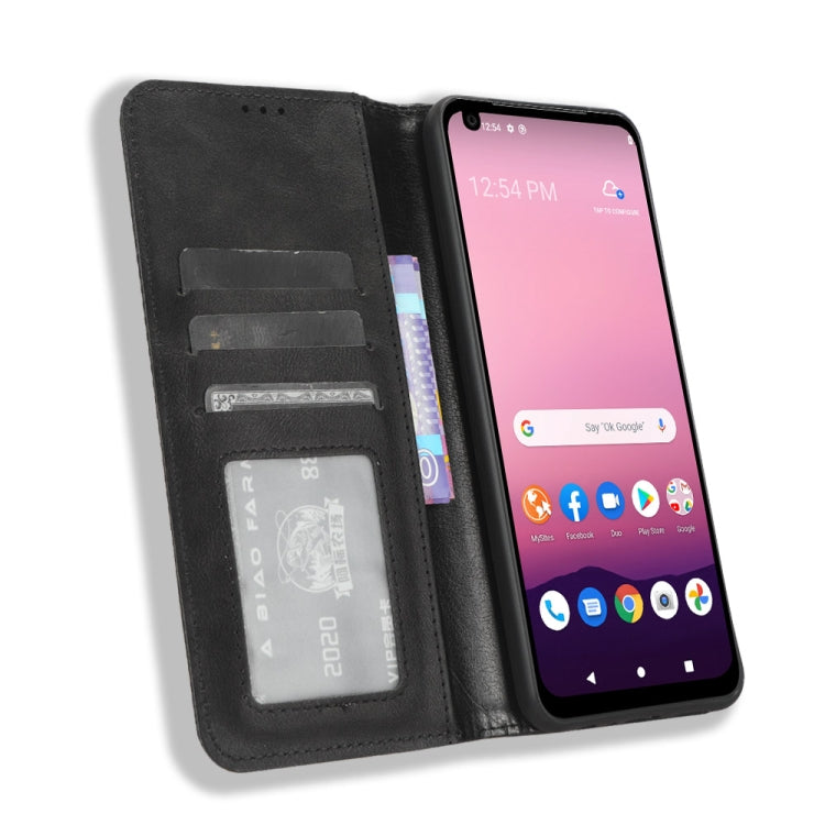 For Orbic Magic 5G R678EL Magnetic Buckle Retro Texture Leather Phone Case