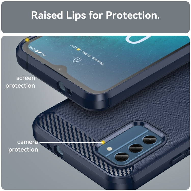 For Nokia C300 Brushed Texture Carbon Fiber TPU Phone Case