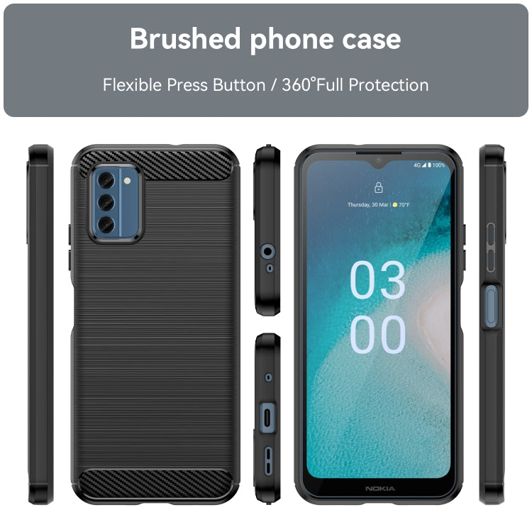 For Nokia C300 Brushed Texture Carbon Fiber TPU Phone Case