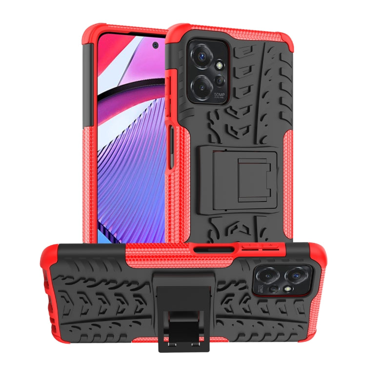 For Motorola Moto G Power 5G 2023 Tire Texture TPU + PC Phone Case with Holder