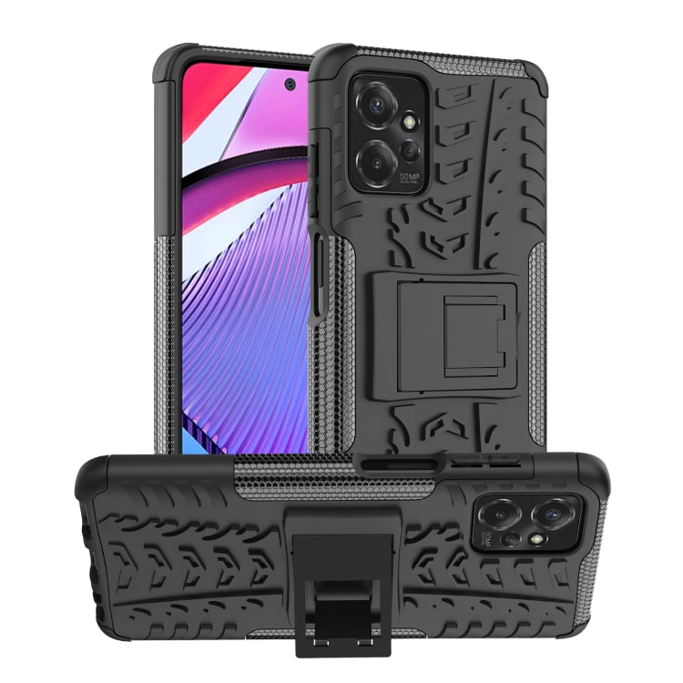 For Motorola Moto G Power 5G 2023 Tire Texture TPU + PC Phone Case with Holder