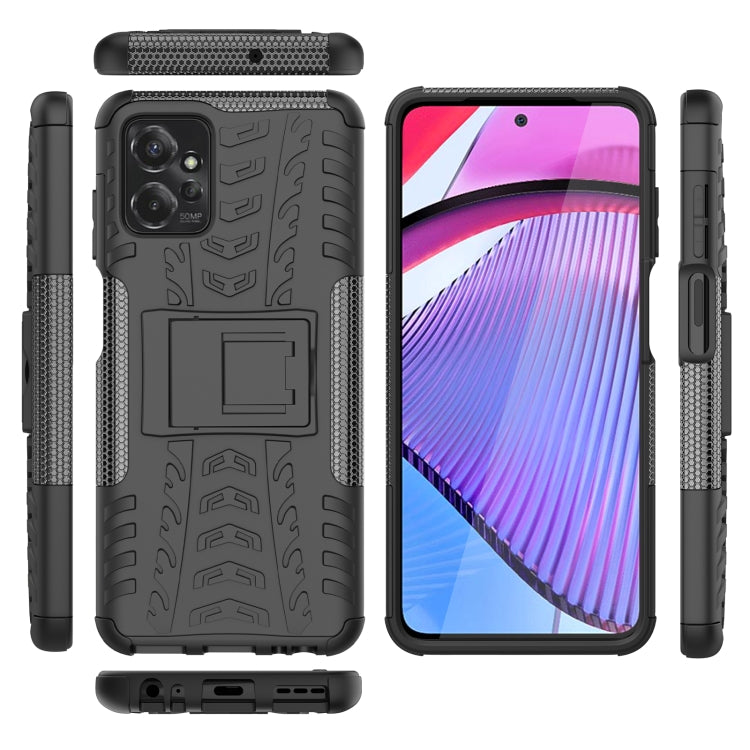 For Motorola Moto G Power 5G 2023 Tire Texture TPU + PC Phone Case with Holder