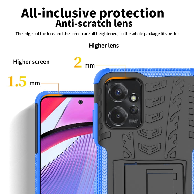 For Motorola Moto G Power 5G 2023 Tire Texture TPU + PC Phone Case with Holder