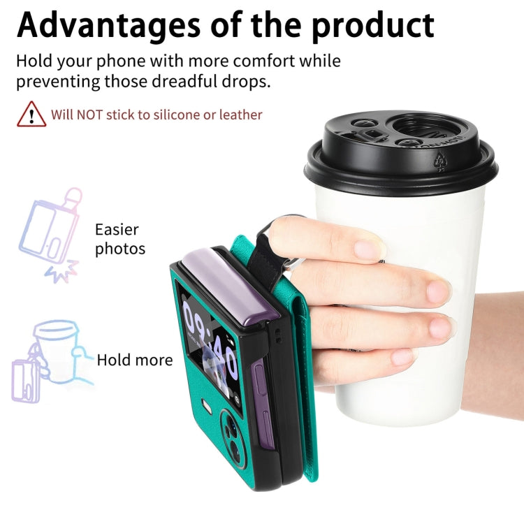 For vivo X Flip Litchi Texture Card Bag Shockproof Phone Case with Ring Holder / Film